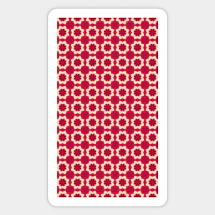 Symmetric Serenity Red Geometric Pattern Magnet